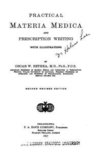 Cover of: Practical materia medica and prescription writing by Oscar W. Bethea