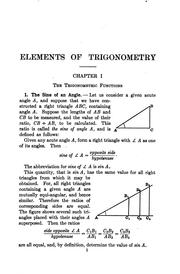 Cover of: Elements of trigonometry: with tables