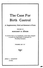 Cover of: The case for birth control