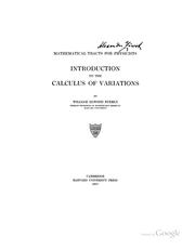 Cover of: Introduction to the calculus of variations by Byerly, William Elwood