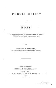Public spirit and mobs by George Frederick Simmons