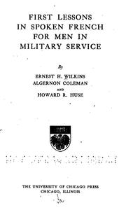Cover of: First lessons in spoken French: for men in military service