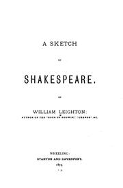 Cover of: A sketch of Shakespeare.