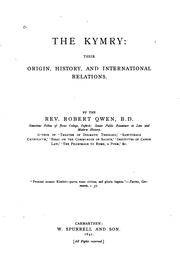 Cover of: The Kymry: their origin, history, and international relations