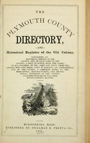 Cover of: The Plymouth County directory, and historical register of the Old Colony by 