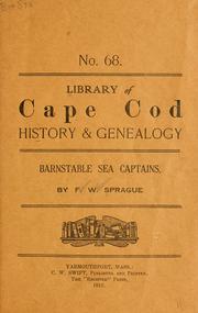 Cover of: Barnstable sea captains by Frank William Sprague