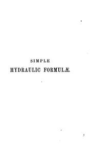 Cover of: Simple hydraulic formulæ.