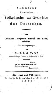 Cover of: Sammlung historischer Volkslieder und Gedichte der Deutschen.