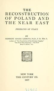 Cover of: The reconstruction of Poland and the Near East: problems of peace