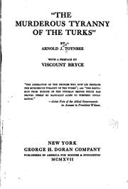Cover of: "The murderous tyranny of the Turks," by Arnold J. Toynbee