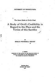 Cover of: The sacra Idulia in Ovid's Fasti: a study of Ovid's credibility in regard to the place and the victim of this sacrifice