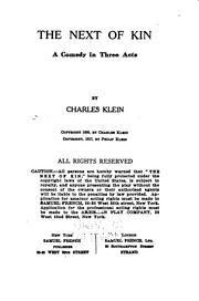 Cover of: The next of kin by Klein, Charles