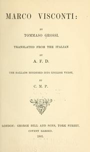 Cover of: Marco Visconti