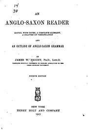 An Anglo-Saxon reader by James Wilson Bright