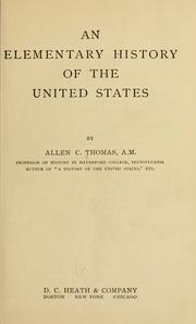 Cover of: An elementary history of the United States