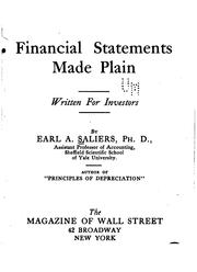 Cover of: Financial statements made plain: written for investors
