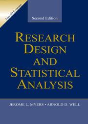 Cover of: Research design and statistical analysis by Jerome L. Myers