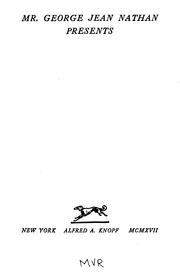 Cover of Mr. George Jean Nathan presents