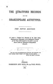 Cover of: The Stratford records and the Shakespeare autotypes. by James Orchard Halliwell-Phillipps