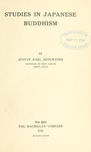 Cover of: Studies in Japanese Buddhism by August Karl Reischauer