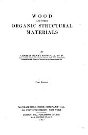 Cover of: Wood and other organic structural materials