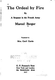 Cover of: The ordeal by fire by Berger, Marcel