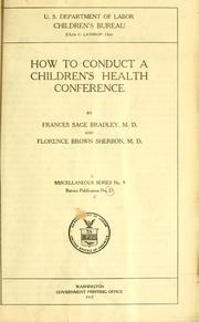 Cover of: How to conduct a children's health conference