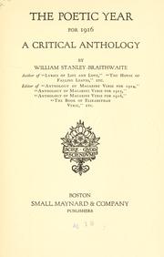 Cover of: The poetic year for 1916: a critical anthology