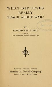Cover of: What did Jesus really teach about war?