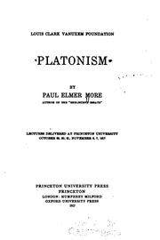 Cover of: Platonism by More, Paul Elmer