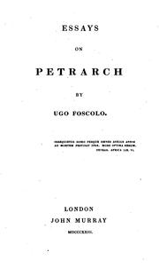 Cover of: Essays on Petrarch