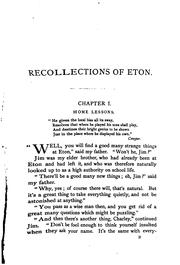 Cover of: Recollections of Eton