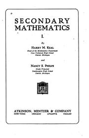 Cover of: Secondary mathematics.: I-