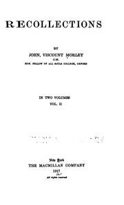 Cover of: Recollections by John Morley, 1st Viscount Morley of Blackburn