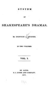 Cover of: System of Shakespeare's dramas.