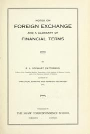 Cover of: Notes on foreign exchange and a glossary of financial terms