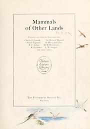 Cover of: Mammals of other lands by editors and special contributors, Charles J. Cornish, Sir Herbert Maxwell ... and many others ...