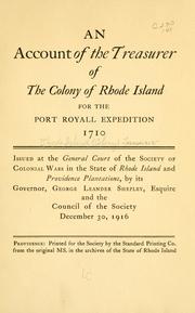 An account of the treasurer of the colony of Rhode Island for the Port Royall expedition, 1710 by Rhode Island (Colony). Treasurer.