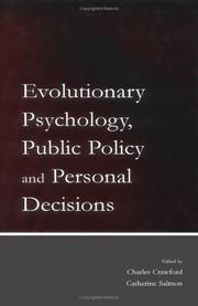 Cover of: Evolutionary Psychology, Public Policy and Personal Decisions