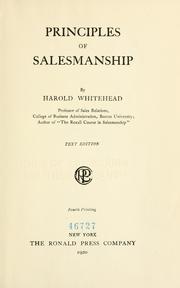 Cover of: Principles of salesmanship