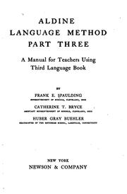 Cover of: Aldine language method, part three: a manual for teachers using the third language book