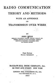 Cover of: Radio communication, theory and methods, with an appendix on transmission over wires