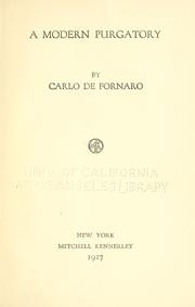Cover of: modern purgatory | Carlo de Fornaro