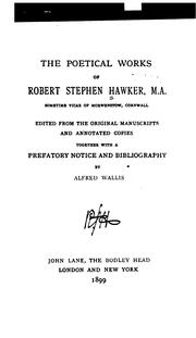 Cover of: The poetical works of Robert Stephen Hawker ... by Robert Stephen Hawker