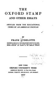 Cover of: The Oxford stamp, and other essays: articles from the educational creed of an American Oxonian