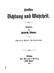 Goethes Dichtung und Wahrheit by Heinrich Düntzer