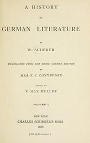 Cover of: A history of German literature by Wilhelm Scherer