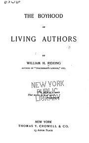 Cover of: The boyhood of living authors