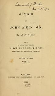 Cover of: Memoir of John Aikin, M.D.