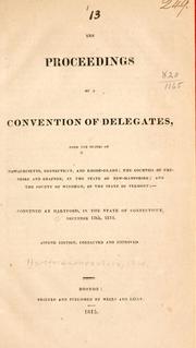 Cover of: Report. by Massachusetts. General Court. Committee on report of delegates to Hartford convention.